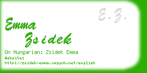 emma zsidek business card